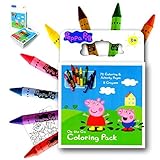 Peppa Pig On the Go 72 page Coloring Activity Book With a Set of 8 Easy to Grip Colorful Jumbo Crayo
