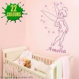 Tinkerbell v2 - Personalised with your name choice - Wall Decal bedroom playroom nursery (Medium) by