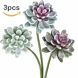 Supla 3 PCS Artificial Succulent Echeveria Plant Bouquet Picks in Grey Green,Green Purple,Grey Green