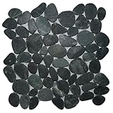 スライスされたチャコールブラックPebbleタイルサンプル