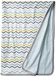 SkipHop Baby Boys' Starry Chevron Reversible Welcome Receiving Blanket, Blue, One Size