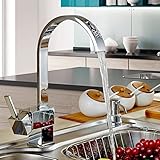 Auralum キッチン水栓 シングルレバー 混合栓 蛇口 360°回転可能 取り付けカンタン 省エネ ソフト吐水