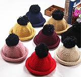 ニット帽子 ベビー帽子 可愛い ふわふわ玉付き かっこいい　９色 1点 【1点】
