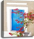 従来Greekウィンドウon Sifnos島、ギリシャ用紙印刷壁アートギャラリーWrappedキャンバスアート 24in. x 20in.