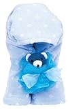 AM PM Kids! Hooded Towel with Baby Loofah, Blue Dot by AM PM Kids!