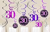 Amscan Sparkling Pink Celebration 30th Birthday - 12 Swirls Decorations / Amscanスパークリングピンクのお祝い30歳の誕生日 - 12のまんじジュエリー