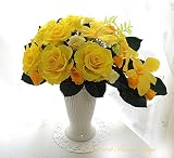 オールプリザーブドフラワー ギフト 黄色 薔薇 デンドロビウム　豊かな明日へ