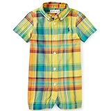Ralph Lauren(ラルフローレン) マドラスチェックシャツカバーオール(Yellow)/ショートオール 18M(12-18ヶ月) [並行輸入品]