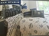 Max Studio Kids Children's Reversible Quilt Blanket Pilot Airforce Reserve Airplane FULL / QUEEN [並行