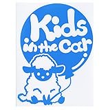 ブルー（青） Kids in the car〈羊 ひつじ ヒツジ 動物〉ステッカー 窓ガラス シール パーティファッション キッズ イン ザ カー ※吸盤...