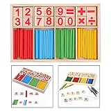 Itian　木製　計算おもちゃ　 カウント玩具　積み木　数あそび　算数パズル　積み木　デジタル　知育玩具　算数棒　数遊び　幼児　子供　小学生用　誕生日のプレゼント