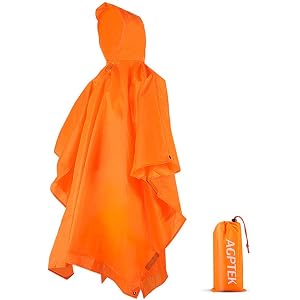 AGPTEK レインコート レインポンチョ 多機能 雨具 帽子 防水 防汚 男女兼用 収納袋付き マジックテープ付き