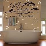 Dailinming PVCウォールステッカーSplish Splashバスルーム引用ウォールステッカー装飾子供デカール31 x 61 cm