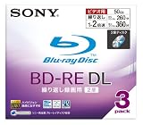 SONY ブルーレイディスク 録画用 BD-RE 書き換え型 2層 2倍速 50GB 3枚パック 3BNE2VBSJ2