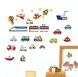 Cartoon Transportation Wall stickers Wall Decals for Kids Rooms Nursery Baby Boys & Girls Bedroom - 