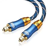 EMK光デジタル オーディオケーブル オプティカル トスリンク デジタル音声ケーブル 光同軸 SPDIF OPTICAL 角形 ーディオ設備光ファイバーケーブル オスvsオス 24k金メッキ端子 (2