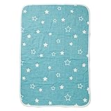 Rok(アールオーケー) 6重ガーゼブランケット 星ターコイズ