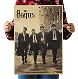 Tmrow 装飾塗装 印刷画像 クラフト紙レトロポスター The Beatles Street