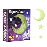 グローin theダークスター壁ステッカーデカール1 Pack of 200pcsホーム壁グローPlanets Supernovaベビーキッズ部屋