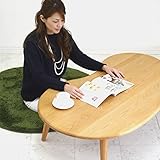 リビングテーブル ローテーブル 北欧風 木製 幅120cm ビーンズ型 カフェ (su-00014NA)