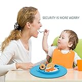 Kuke 一つ（ブルー）防水シリコン　吸盤付き　強い吸着力　かわいいビートル形プレート　遊び食べ 離乳食 ベビー食器　ランチ皿　お食事マット　赤ちゃんミニマット　子供食器　ベビー用品