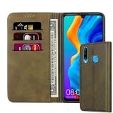 対応 Huawei p30 lite ケース 手帳型 スマホケース ファーウェイ p30 lite premium hwv33 カバー 手帳型 カードスロット、キックスタンド レザー(ローズゴールド)