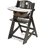 Keekaroo Height Right High Chair Espresso with Chocolate Infant Insert and Tray, Espresso/Chocolate 