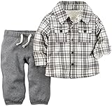 カーターズ Carter's シャツ チェック 長袖 ＆ パンツ 2点セット 2-Piece Sherpa-Lined Flannel Top & Terry Pant Set 24M (83-86c