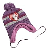 ミニーマウス（Minnie Mouse)オフィシャル冬用フリース耳フラップニット帽ビーニー（0～2歳）、パープル  - ディズニーオフィシャルグッズ