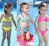 Deris 子供ビキニ　女の子　ビキニ　ベビー　水着　ビキニ　韓国子供ビキニ　キッズ　水着　セパレート　海水浴　旅行　水遊び (10（100-115cm）, ローズ)