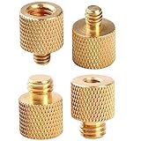 カメラ三脚アダプターマウントキット 1/4~1/4ネジ 1/4~3/8 コンバーターねじねじ ホットシューオスまたはメスネジセット 三脚一脚フラッシュプレートマウント用 (4個パック真鍮ねじ)