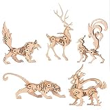 HAMILO 木製立体パズル 動物 クラフト おもちゃ 木製 パズル 5種セット