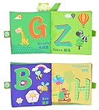 学習多機能 布絵本 かわいい 動物 数字 文字 自然 脳 視覚 聴覚 触覚 を刺激 (文字)
