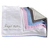 Angel Baby Toddler Pillow Case Cover - GREY, 100% NATURAL Cotton Percale, 400 Thread Count Sateen We