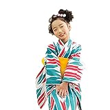 [ KIMONOMACHI ] こども 浴衣セット「ターコイズ矢羽」 130cm