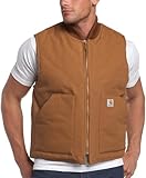 Carhartt【カーハート】綿100％ダック地キルティングライナーベスト#V01/ArcticQuiltLinedDuckVestアクティックキルトラインドダックベスト (M, ブラウン)