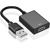 Pewesv「2023 新型」USB HDMI 変換アダプタ 「ドライバー内蔵」 usbディスプレイアダプタ 5Gbps高速伝送 usb3.0 hdmi 変換 ケーブル 1080P対応 音声出力 ディスプレイアダプタ Windows XP/7/8/1