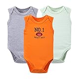 エルフ ベビー(Fairy Baby)楽しい夏ベビー袖なし ボディスーツ ノースリーブオール 男の子 3枚セット サイズ：4-6M