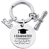 Graduate Grad Gifts Keychain for Him, 2023 Graduation Gifts for Women Men, College Masters graduation Gifts Keychains for Her