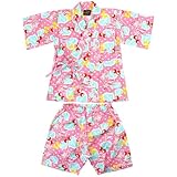 Dolly Ribbon リボンとハート柄甚平スーツ 90cm /ピンク BR-138814