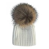 Ochine ニット帽子 ベビー 赤ちゃん　子供 帽子　ファッション 無地 ポンポン 毛玉が取り外し可能　厚手 保温防寒　ユニセックス 男の子 女の子　フリーサイズ　8色選択　2-15歳設定