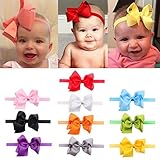 mioim ベビー用ヘアバンド コットンストレッチ ちょう結び リボン カチューシャ ヘアアクセサリー 髪飾り 髪留め 新生児 赤ちゃん 出産祝い 100日記念 こどもの日 記念撮影 (10点セット)