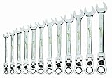 Williams MWS-12RCF 12-Piece Metric Reversible Flex Head Ratcheting Combination Wrench Set [並行輸入品]