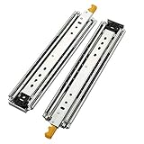 SHUHANG 超重量用スライドレール ロック付き 1400mm 3段引 横付 完全スライド ボール伸縮式 高耐久Heavy Duty引き出しスライド 耐荷重140kg 2本入(ペア)