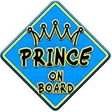 PRINCE with black crown Non Personalised novelty baby on board car window sign. by Just The Occasion