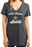 新しいOrleans Saintsレディース杢チャコールDay Game VネックTシャツ XL