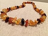 Baltic Amber Teething Necklace 13.5 inches for Babies, baby toddler, big kid, boy, girl, (Unisex) (M