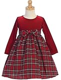 LITO ビロードレッドチェックホリデードレス [C503] (2才)