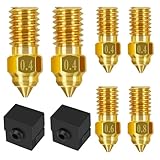 Creality Ender 3 V3 SE ノズルキット 6 個入り 3D プリンター真鍮ノズル 0.4mm 0.6mm 0.8m 高温耐性押出機ノズル Ender 3 V3 SE ヒーターブロックシリコンカバー 2 個 Creality Ender 5 S1/Ender 7 用