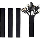 Cable Management Sleeve, JOTO Cord Management System for TV/Computer/Home Entertainment, 19-20 inch Flexible Cable Sleeve Wra